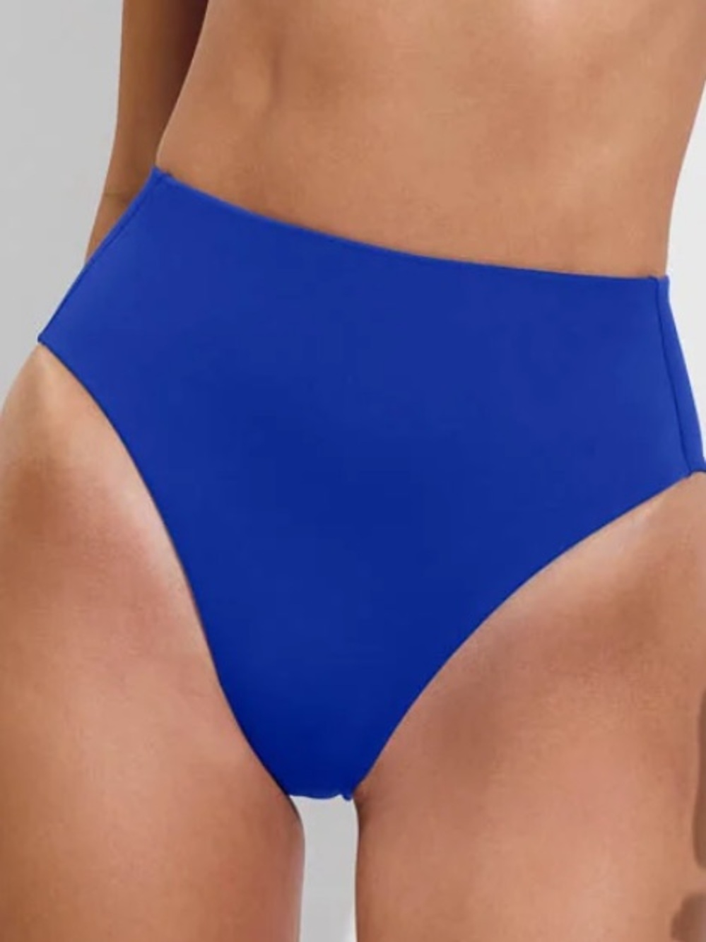 Left On Friday Vivid Blue Scoop Bikini Top & High-Cut Bottoms - Picture 5 of 12